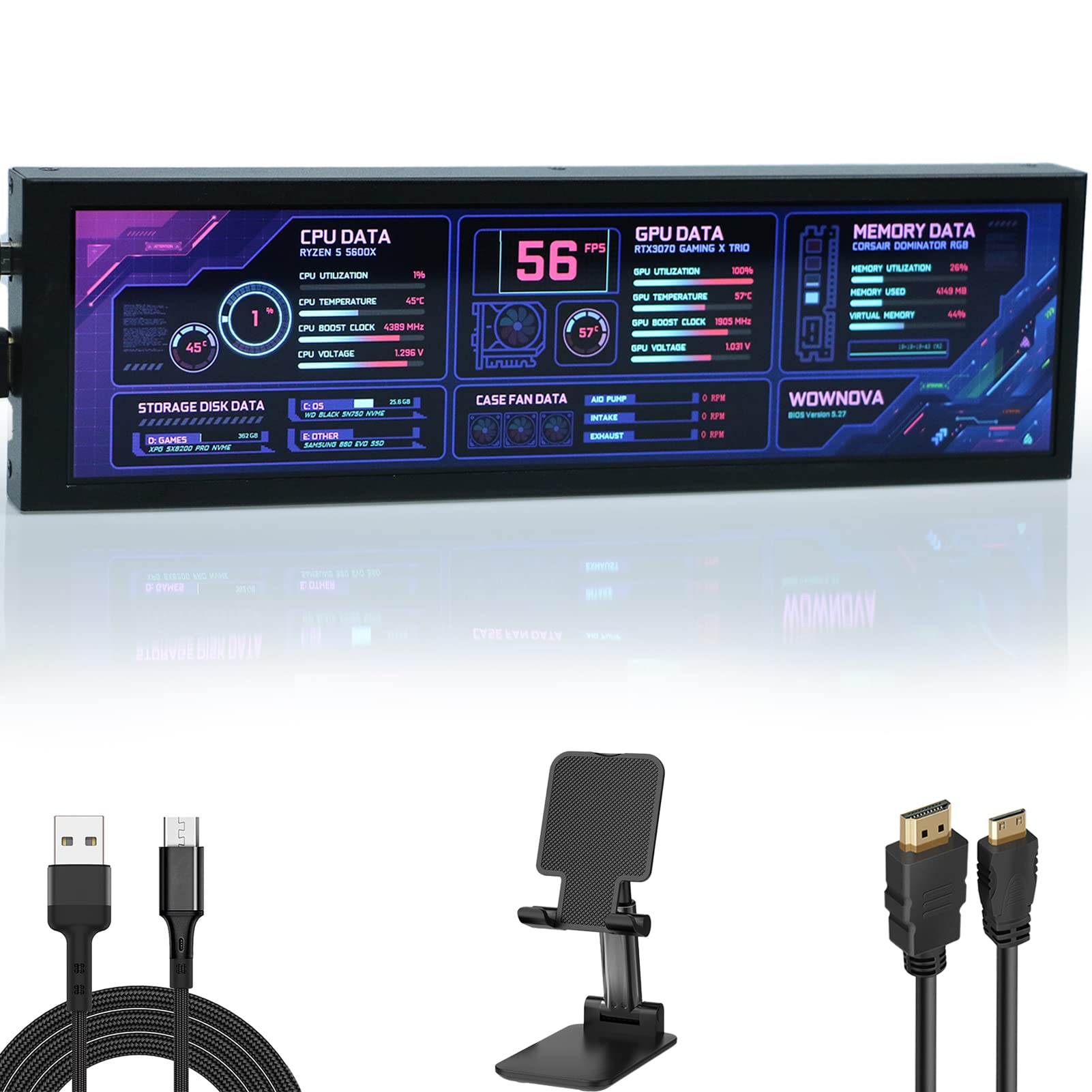 Amazon.com: WOWNOVA Computer Hardware Temp Sensor Panel 8.8